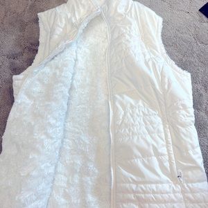 North Face white reversible vest